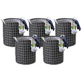Kuber Industries Laundry Basket For Clothes|Foldable Laundry Hamper|Basket For Toys, Dirty clothes, Storage "45 LTR"-Pack of 5 (Black)